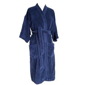Luxury 100% Cotton Turkish Bath Robe - Navy, OS